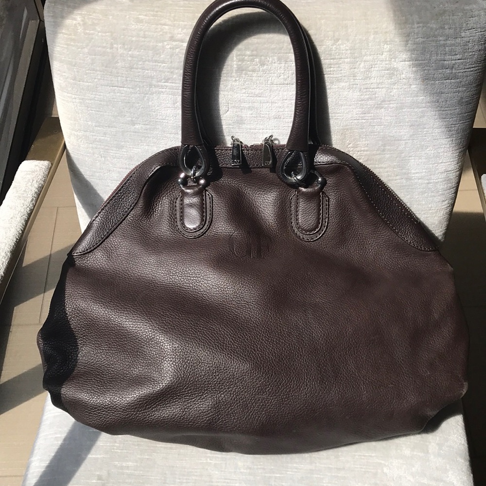 Authentic Gianfranco Ferre brown leather large bag